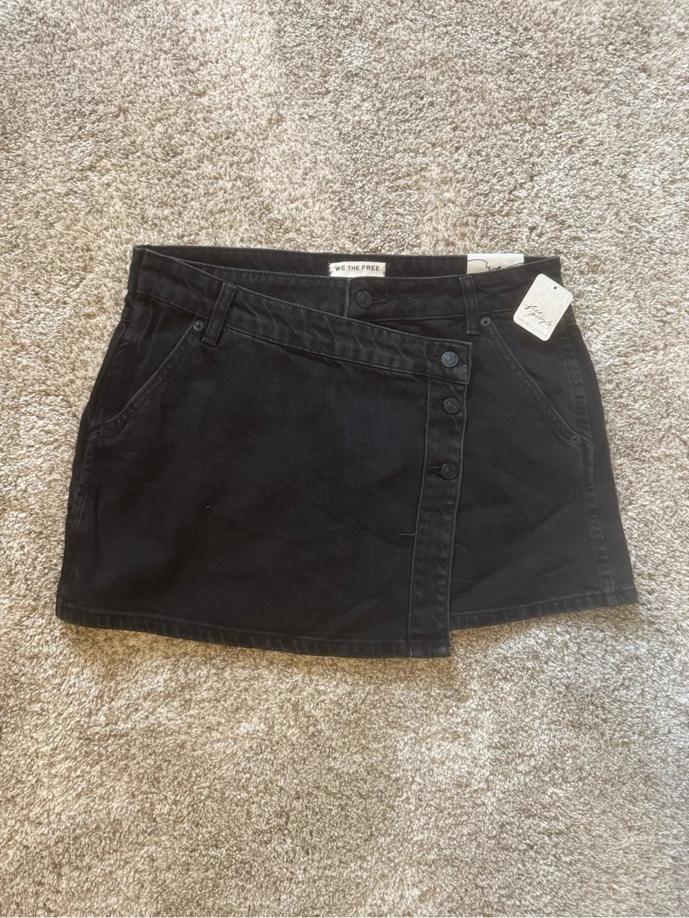 Free People Wynne Wrap Denim Miniskirt